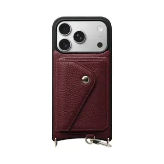 Avy Leren Hoesje Geschikt Voor Apple IPhone 17 Pro | Met Magnetische Kaarthouder | Compatibel Met MagSafe | Leather Case Met Wallet | Burgundy
