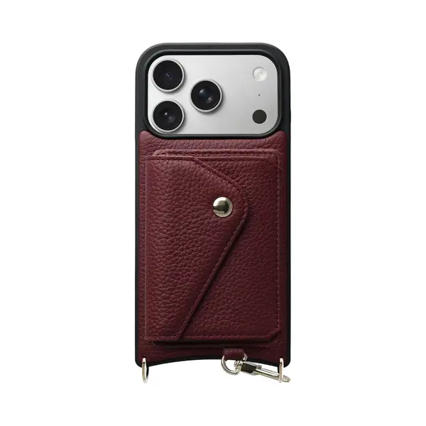 Avy Leren Hoesje Geschikt Voor Apple IPhone 17 Pro | Met Magnetische Kaarthouder | Compatibel Met MagSafe | Leather Case Met Wallet | Burgundy thumbnail