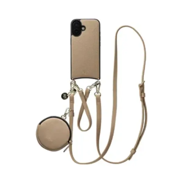Avy Leren Hoesje Geschikt Voor Apple IPhone 17 | Met Koord En Mini Telefoontasje | Compatibel Met MagSafe | Leather Case Met 30CM & 130CM Koord & thumbnail