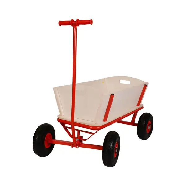 Benson Bolderkar Hout - Bolderwagen Groot - 70 Kg Draagvermogen - Rood thumbnail