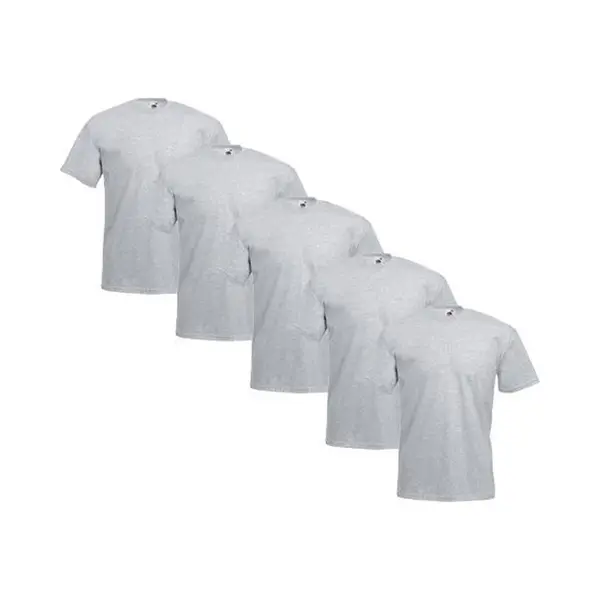 Fruit Of The Loom - 5 Stuks Valueweight T-shirts Ronde Hals - Heather Grey - L thumbnail
