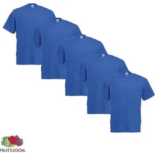 Fruit Of The Loom - 5 Stuks Valueweight T-shirts Ronde Hals - Blauw - M