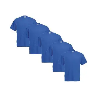 Fruit Of The Loom - 5 Stuks Valueweight T-shirts Ronde Hals - Blauw - L
