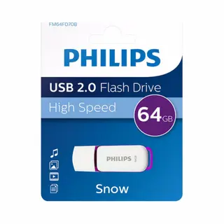 Philips FM64FD70B Usb flash drive 64 Gb Usb Type-A 2.0 Paars, Wit