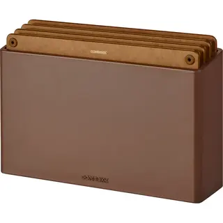 Combekk Snijplankenset 4pcs - 100% Gerecycled Abs En Fsc Geperst Hout – Microplasticvrij - Antibacterieel - Vaatwasser Bestendig – Bruin – 20x30