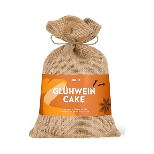 Pineut ® Bakmix Glühwein Cake – Kerstcadeau - Bakpakket Cadeau – Steranijs, Kruidnagel & Kaneel – Diy Pakket – Jute Zak - Samen Genieten, thumbnail