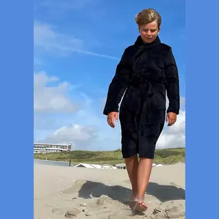 Relax Company Zwarte Kinderbadjas Fleece-164/176 (Xxl)