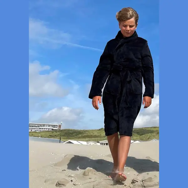 Relax Company Zwarte Kinderbadjas Fleece-164/176 (Xxl) thumbnail