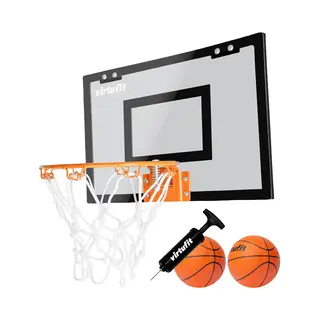 VirtuFit Pro Mini Basketbalbord Met Ring - Mini Hoop - Deurbevestiging - Met 2 Ballen En Pomp - Basketbalring - 45 X 30 Cm - Dubbel Veersysteem -