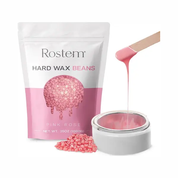 Rostem® Luxe Harskorrels - Hard Wax Beans - Hotwax - Wax Bonen - Pink Rose 1KG - Incl. 10 Spatels thumbnail