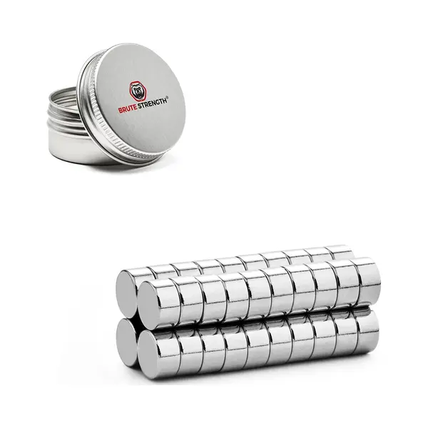 Brute Strength - Super Sterke Magneten - Rond - 10 X 5 Mm - 40 Stuks - Geschikt Voor Radiatorfolie - Neodymium Magneet Sterk - Magneten Koelkast - thumbnail