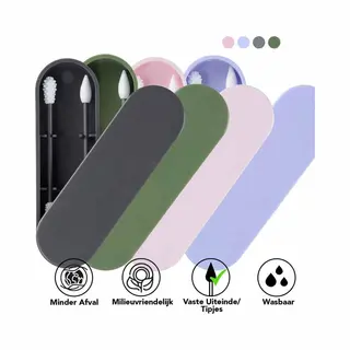 Bamboozy Herbruikbare Wattenstaafjes Met Vastzittende Tipjes/uiteindes Wasbare Oorstokjes Oorstaafjes Zero Waste Project