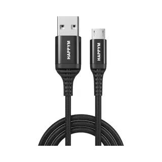 happymwebwinkel Micro Usb Kabel 1 Meter – Nylon Gevlochten – Opladen & Data