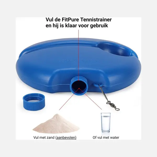FitPure Tennistrainer + Kostenloser Tennisball Mit Gummiband - Tennistrainer Für Drinnen Und Draußen - Extra Stabil - Einfach Zu Benutzen thumbnail