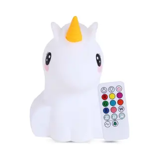Kadoing Eenhoorn Nachtlamp (Groot) Met Afstandsbediening - Oplaadbare Kinderlamp - Ca. 16cm Hoog