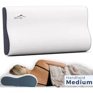 Best Life Hoofdkussen Nekklachten - Ergonomisch Kussen - Traagschuim Hoofdkussen - Guna Medium Zijslaper - Slaapkussen