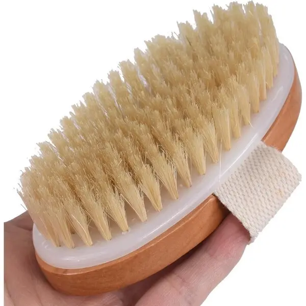 Dry Brush Huidborstel - Premium Borstel Met Natuurlijke Haren - Badborstel - Doucheborstel - Massageborstel thumbnail