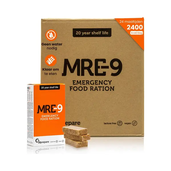 Mre-9 Notration - 24 Tage Emergency Food - 20 Jahre Haltbarkeitsdauer - 24x500g Notfallnahrung - 2400 Kcal Pro Tag - Extra Vitamine thumbnail