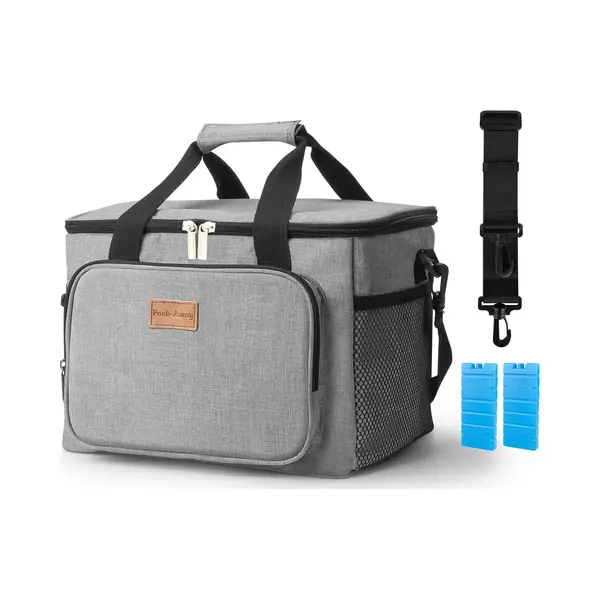 Packaway 4 Laags Geïsoleerde Koeltas - Lunchtas 15 Liter - Grijs thumbnail