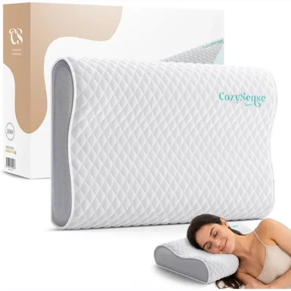 CozySense® Kopfkissen - Orthopädisches Kopfkissen - Ergonomisches Kopfkissen - Memory Foam Gegen Nackenschmerzen - Inkl. thumbnail