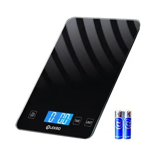 Lekro Digitale Precisie Keukenweegschaal - 1g-15kg - Tarra Functie - Zwart