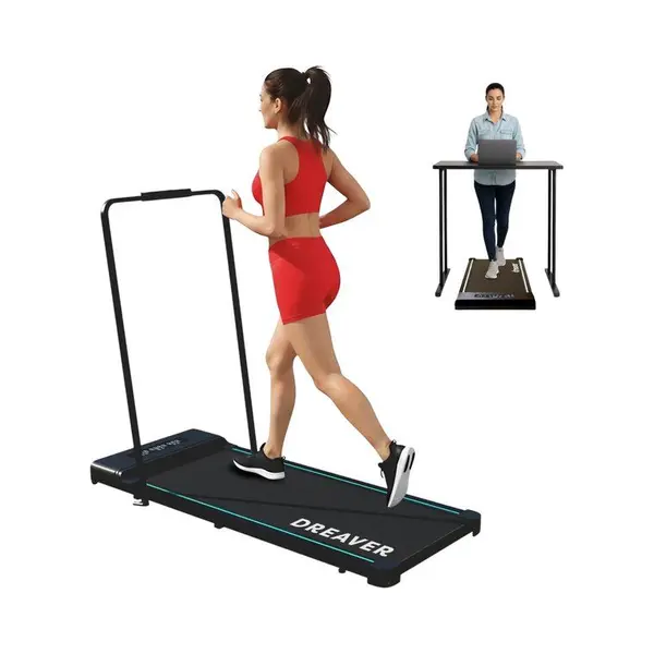 Merkloos Dreaver 2-in-1 Loopband Inklapbaar 1-10km/u - Inclusief Beschermmat&E-book - Hardloopband - thumbnail