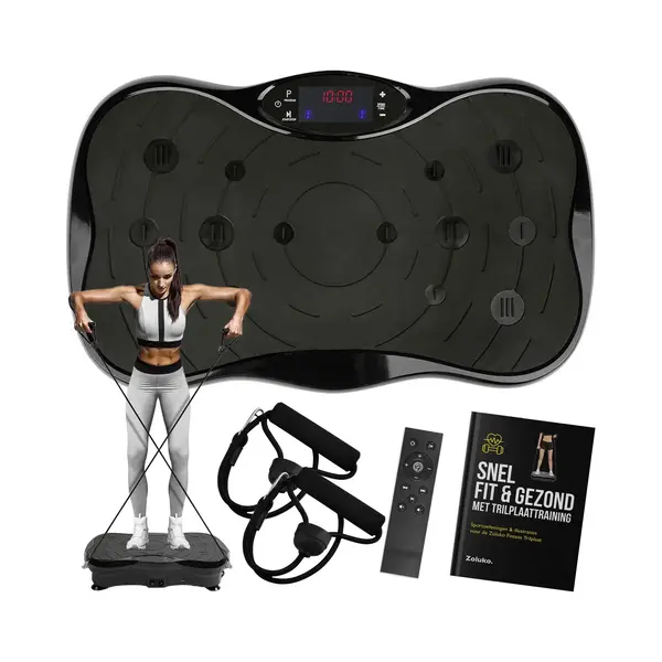 Zoluko - Fitness Vibrationsplatte - Mit Bluetooth Funktion - Inkl. E-Book, Widerstandsbänder Und Fernbedienung - Usb Anschluss - Anti-Rutsch Gummi - thumbnail