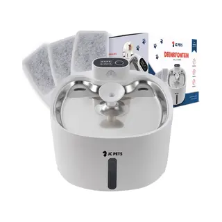 Jc Pets Premium Drinkfontein Voor Kat En Hond - Draadloze Waterfontein Met Sensor - Katten Fontein - Waterbak Automatisch - Rvs - Fluisterstil -