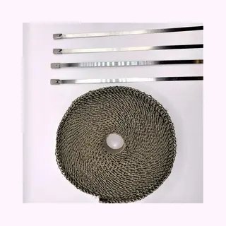 Uitlaat Wrap - Heat Wrap - Hitteband - Uitlaat Tape - Titanium Beige - 10m Rol - Uitlaat Band - Exhaust Wrap