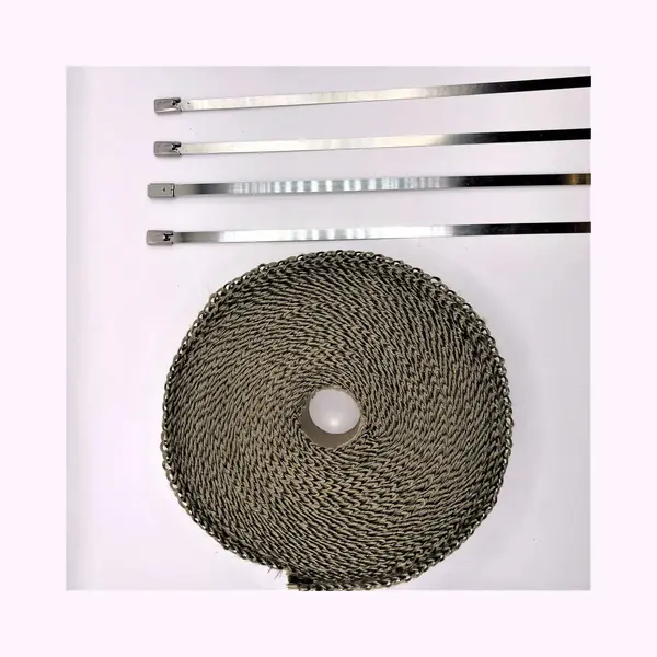 Uitlaat Wrap - Heat Wrap - Hitteband - Uitlaat Tape - Titanium Beige - 10m Rol - Uitlaat Band - Exhaust Wrap thumbnail