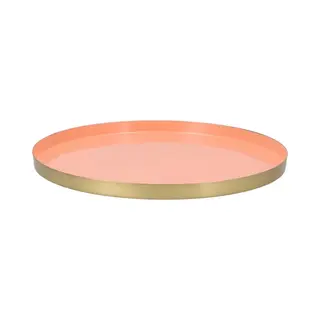 Daan Kromhout - Decoratieve Dienblad - Licht Oranje/Goud - 40x40x2, 5cm - Groot - Kandelaar Store