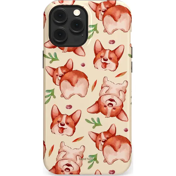 Casetastic Hoesje Geschikt Voor Apple IPhone 12 Pro Max Magsafe - Stijlvolle Beschermende Duo-layer Case - Corgipootjes thumbnail