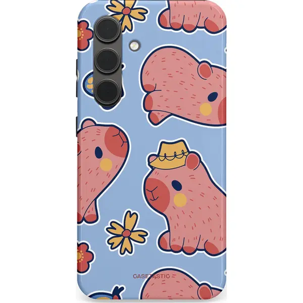 Casetastic Hoesje Geschikt Voor Samsung S24 - Stijlvolle Beschermende Duo-layer Case - Capibara Geluk thumbnail