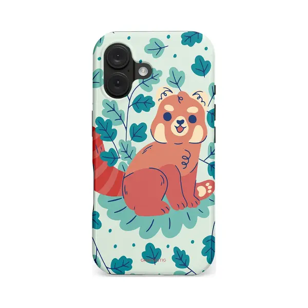 Casetastic Hoesje Geschikt Voor Apple IPhone 16 Magsafe - Stijlvolle Beschermende Duo-layer Case - Rode Panda Tuin thumbnail