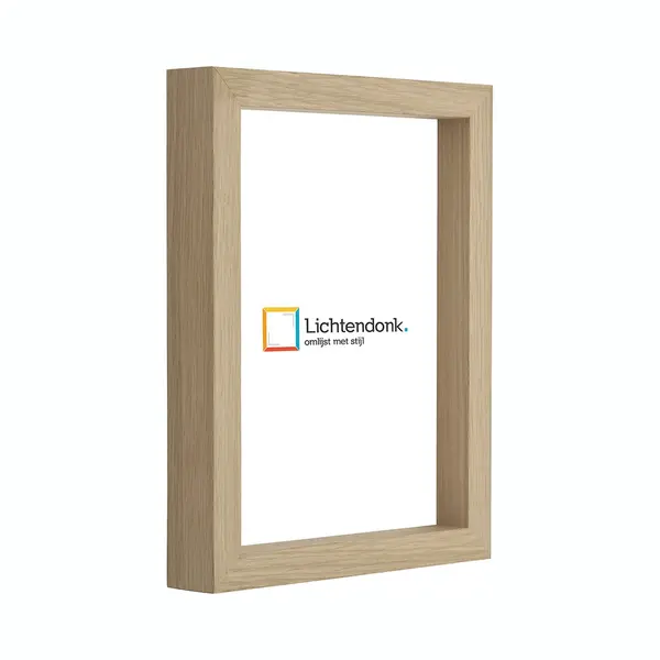 Lichtendonk Fotolijst - Eiken - 3 Cm Hoog Profiel - Fotomaat 20x28 - Ontspiegeld Glas - Art.nr. 10106411520281 thumbnail