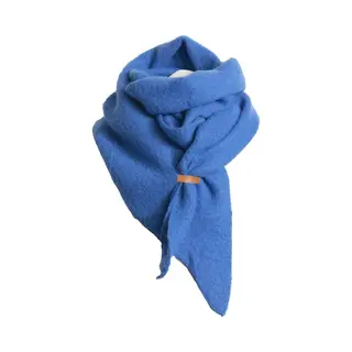 Elvine Wool Scarf- Puntige Lange Warme Dames Sjaal- Leertje- Uni- Luxe Cadeau- Winter- Omslagdoek- Kobalt Blauw