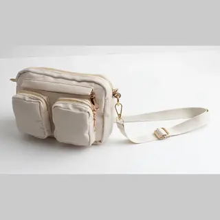 Valentina Crossbody Tas - Beige - Dames Schoudertas Klein Model - 5 Rits Vakken - Stijlvol En Functioneel - Accessories Junkie Amsterdam