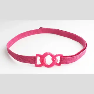 Accessories Junkie Amsterdam Elastische Taille Riem- Schakels-140cm- 4cm-Rraffia- Elastaan- Cosy Chic- Gevlocht- Jurk- Vest- Jas- Schildpad Imitatie Gesp- Dames-Fuchsia