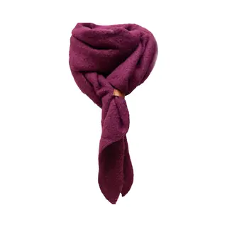 Elvine Wool Scarf- Accessories Junkie Amsterdam- Puntige Lange Warme Dames Sjaal- Leertje- Uni- Luxe Cadeau-Winter- Omslagdoek- Donker Paars