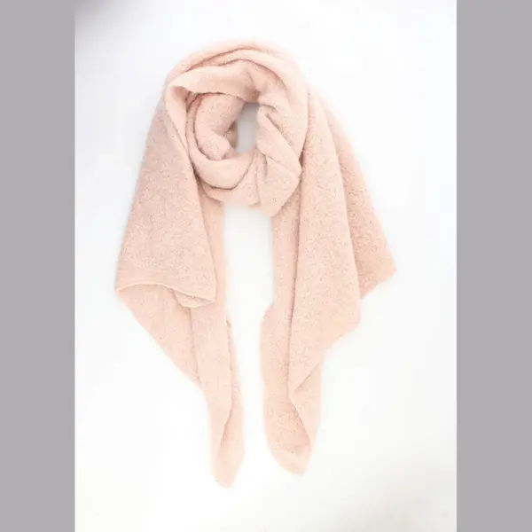 Elvine Wool Scarf- Accessories Junkie Amsterdam- Puntige Lange Warme Dames Sjaal- Leertje- Uni- Luxe Cadeau-Winter-Omslagdoek-Roze thumbnail