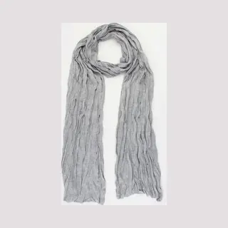 Accessories Junkie Amsterdam- Lang- Katoen- Effen- Dames- Sjaaltje-Smalle- Zomer- Gekreukeld- Shawl- Kado- Licht Grijs