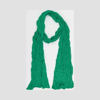Accessories Junkie Amsterdam- Lang- Katoen- Effen- Dames- Sjaaltje-Smalle- Zomer- Gekreukeld- Shawl- Kado- Emerald Groen