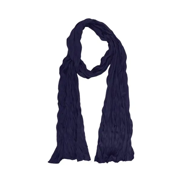 Accessories Junkie Amsterdam- Lang- Katoen- Effen- Dames- Sjaaltje-Smalle- Zomer- Gekreukeld- Shawl- Kado- Navy thumbnail