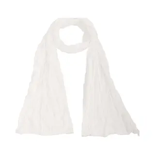 Accessories Junkie Amsterdam- Lang- Katoen- Effen- Dames- Sjaaltje-Smalle- Zomer- Gekreukeld- Shawl- Kado- Melk Wit