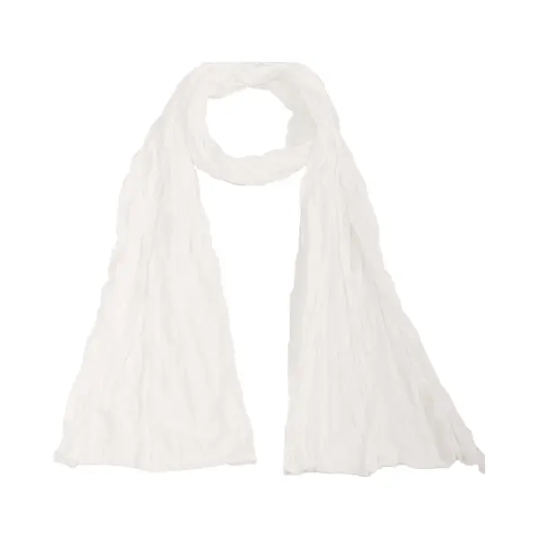 Accessories Junkie Amsterdam- Lang- Katoen- Effen- Dames- Sjaaltje-Smalle- Zomer- Gekreukeld- Shawl- Kado- Melk Wit thumbnail