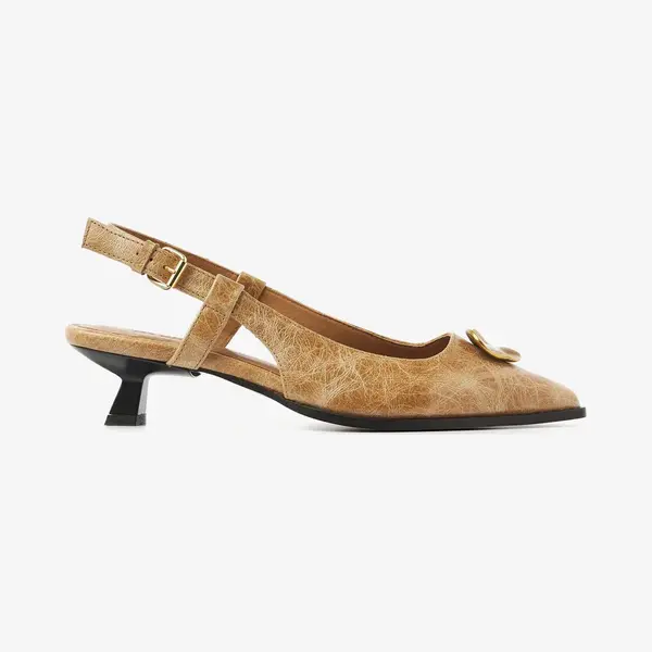 Via Vai Lea Imani Slingbacks Dames - Leer - Cognac - Maat 38 thumbnail