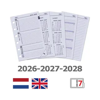 Kalpa 6237-26-27-28 125 X 80 Mm Pocket Agenda Vulling Papier 1 Week Per 2 Paginas Nl En 2026 2027 2028