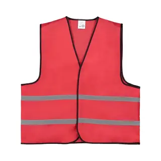 Brickstone Rood Veiligheidshesje - One Size - 100% Polyester - Met Reflecterende Strepen