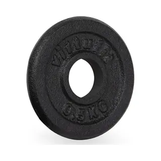 VirtuFit Gietijzeren Gewicht - 30 Mm - 0, 5 Kg - Zwart - Halterschijf - Gewicht Schijf - Sport Gewichten Voor Thuis - Geschikt Voor Fitness, CrossFit
