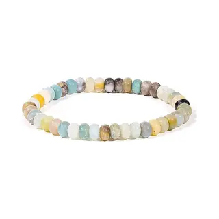 Yogi & Yogini Naturals Armband Amazoniet Ovale Kraaltjes Elastisch (6 Mm)